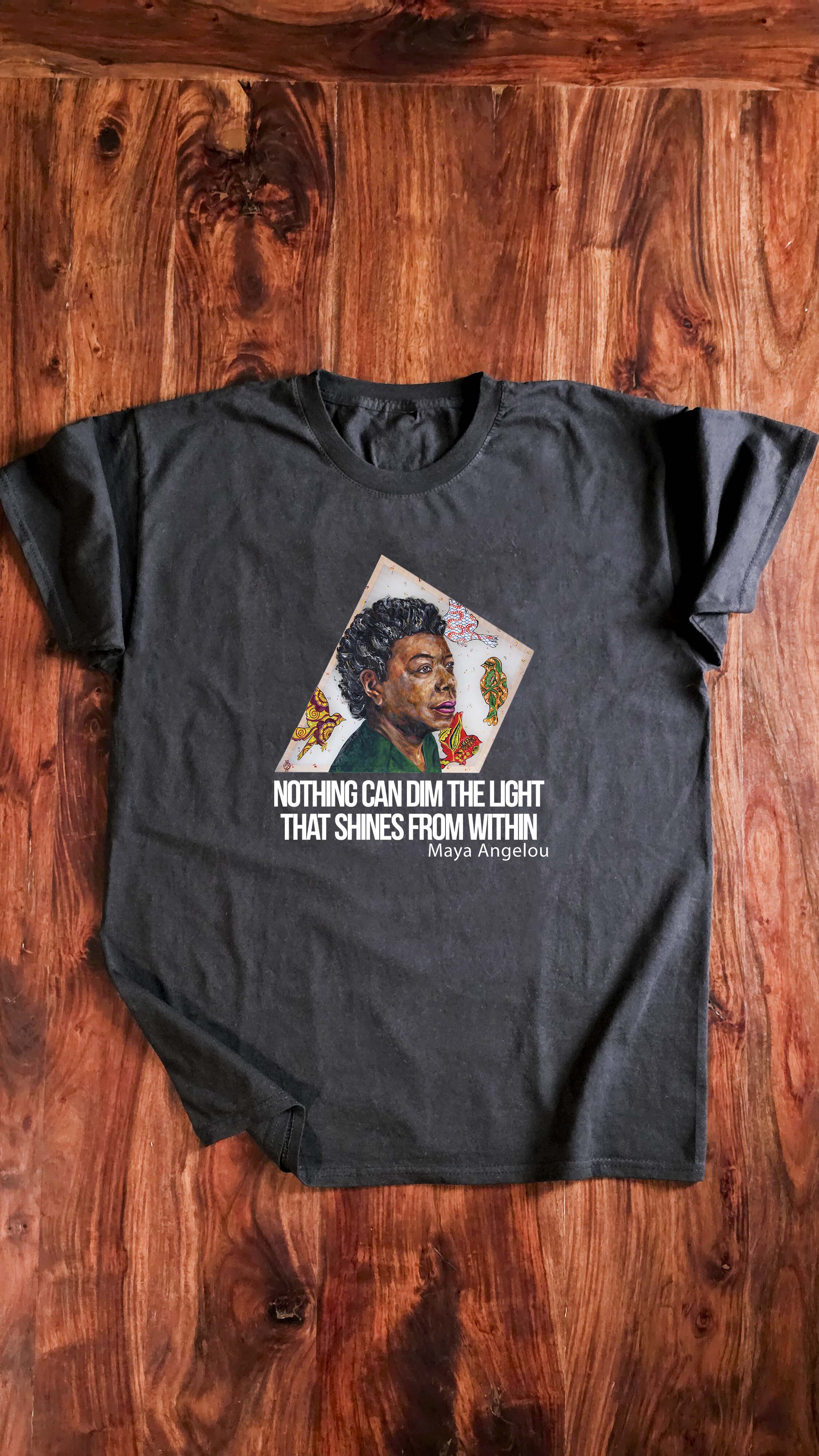 Maya Angelou With Quote | Organic Cotton T-Shirt With Original Design